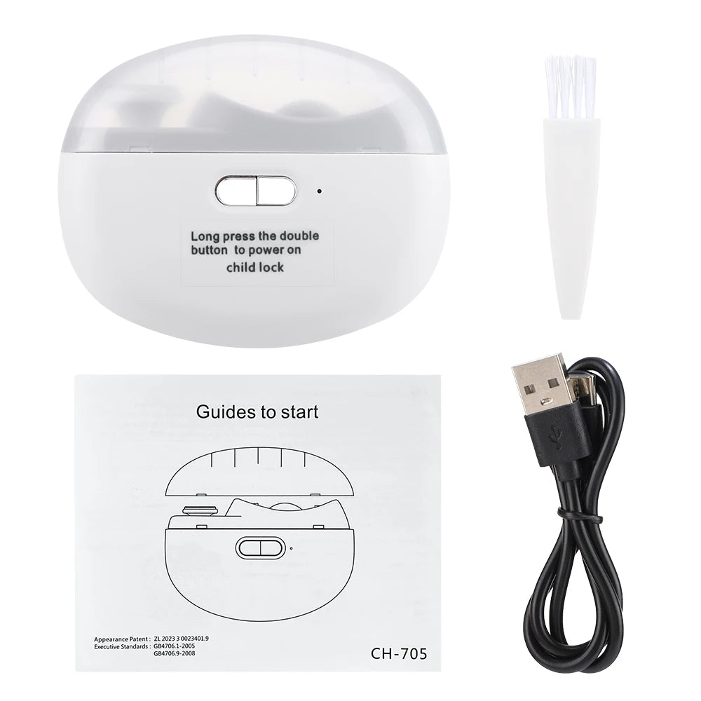 2 In 1 Electric Nail Clippers Manicure Anti-Splash Nail Trimmer