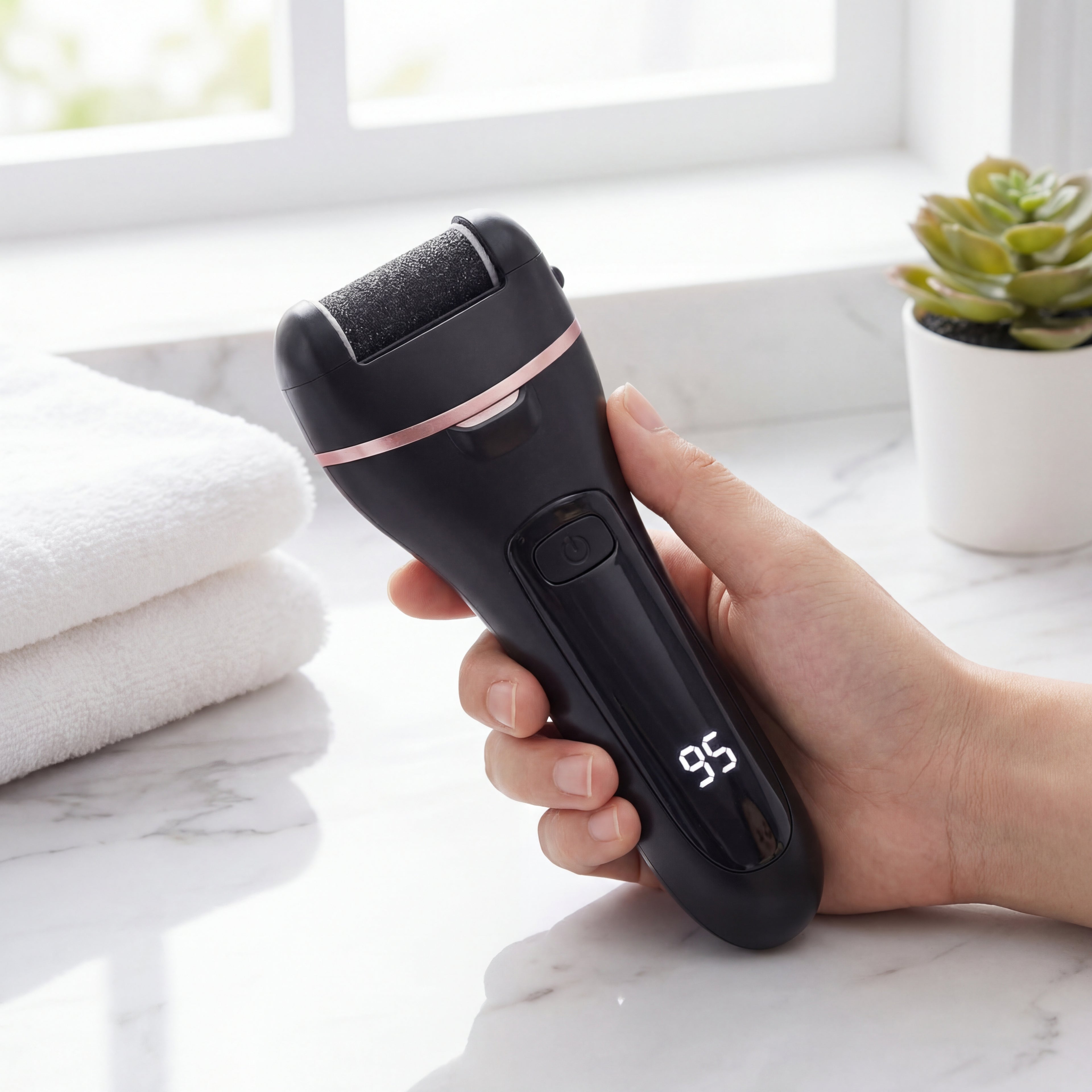 Electric Callus Remover for Feet - 3 Roller Heads and 2 Speed Settings - Rechargeable and Waterproof Foot File