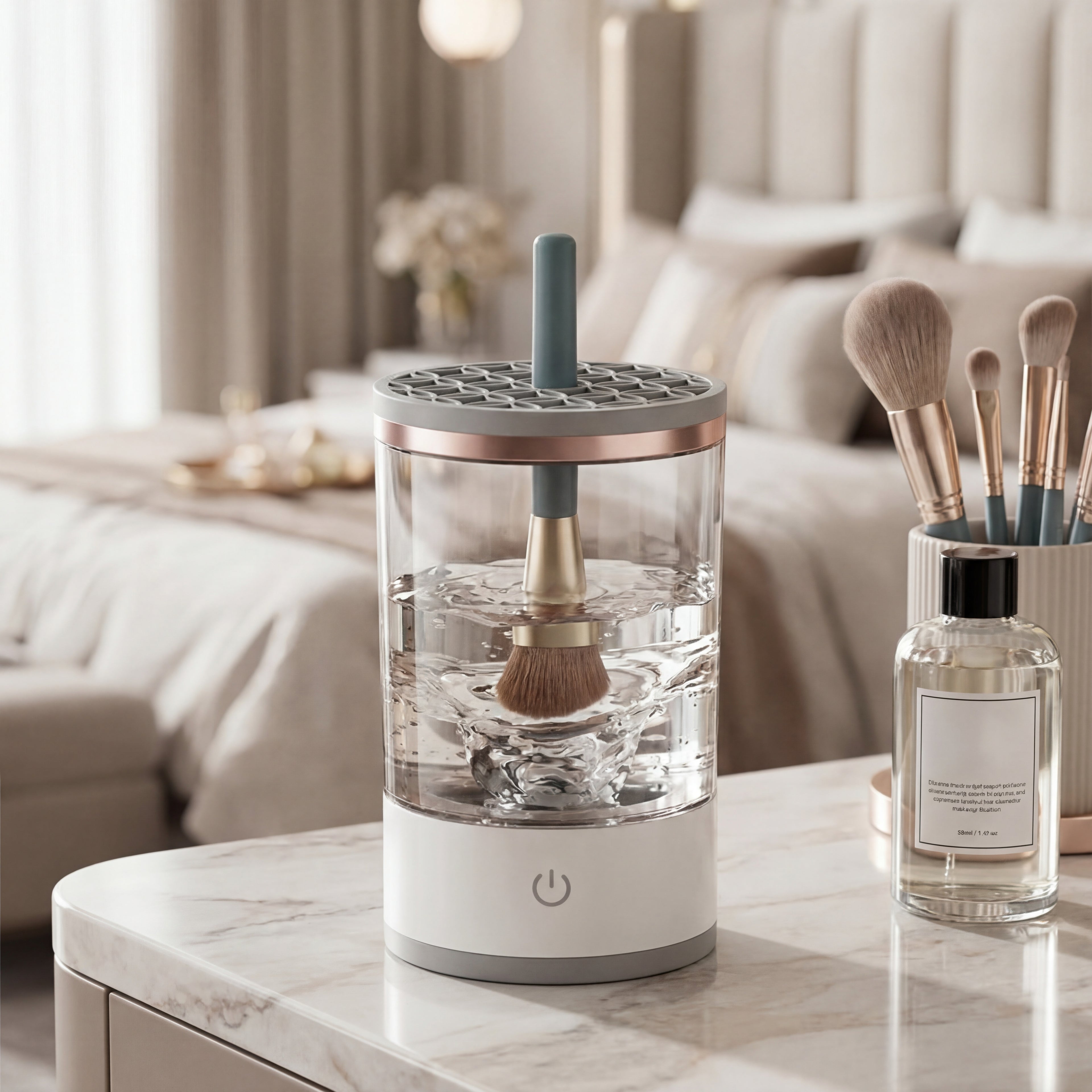 Makeup Brush Cleaner - USB Powered Electric Make-Up Brush Cleaner - Dryer Dust-Proof for All Size Beauty Makeup Brushes Set