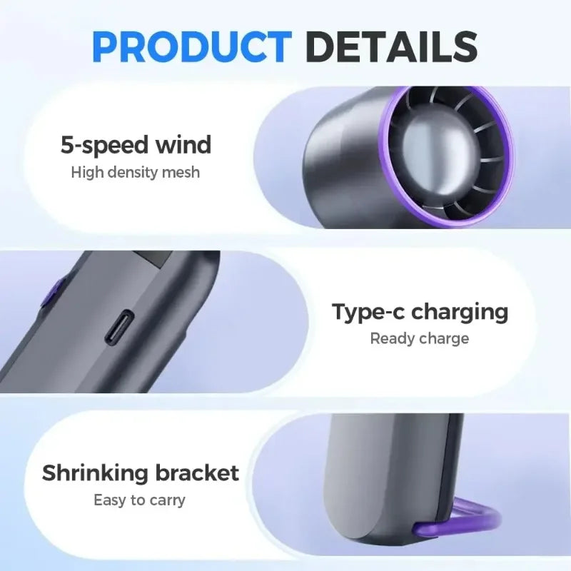 Foldable Handheld Lashes Fan - Small USB Charging Fan - Dedicated Dryer for Women Lashes