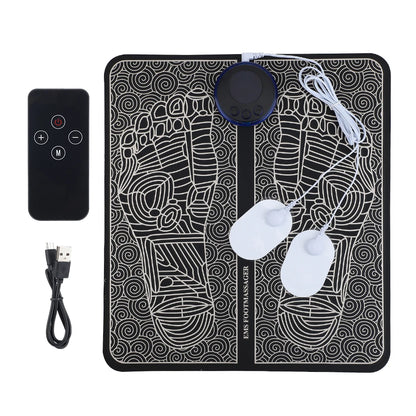 Rechargeable Electric Foot Massager Pad - Electrostimulator Massage Mat - EMS Muscle Massager