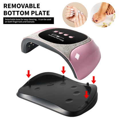 Professional UV/LED Nail Lamp - 57 LED Curing Light - LCD Display Manicure Equipment for Acrylic Gel