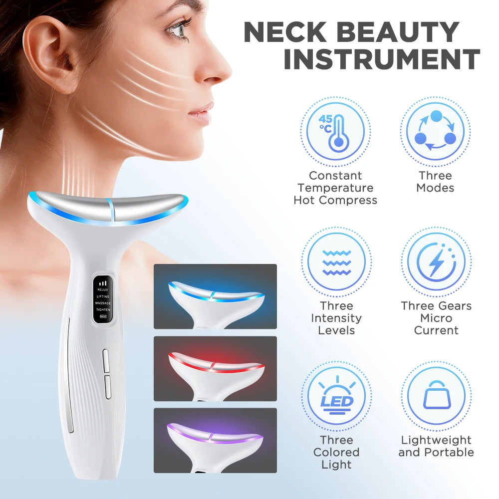 Microcurrent Neck Face Lifting Beauty Device - Neck Firming Massage Beauty Instrument - Tighten Skin Care Tool