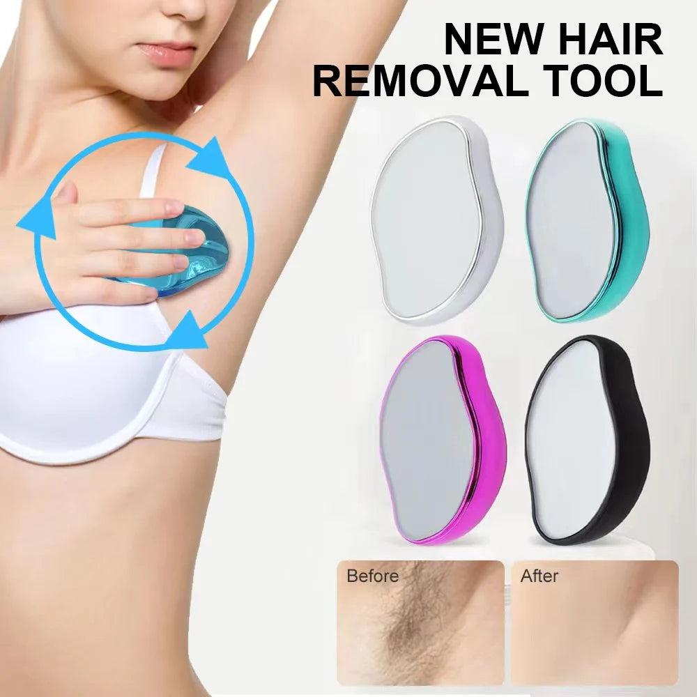 Crystal Hair Eraser for Men And Women - Nano Glass Painless Exfoliation - Reusable And Waterproof Hair Removal Tool for Smoothing Back, Arms, Legs