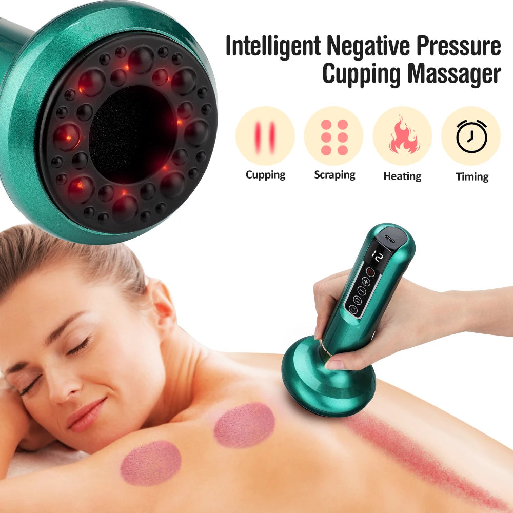 Cellulite Electric Cupping Vacuum Massager - Infrared Heat Body Massager