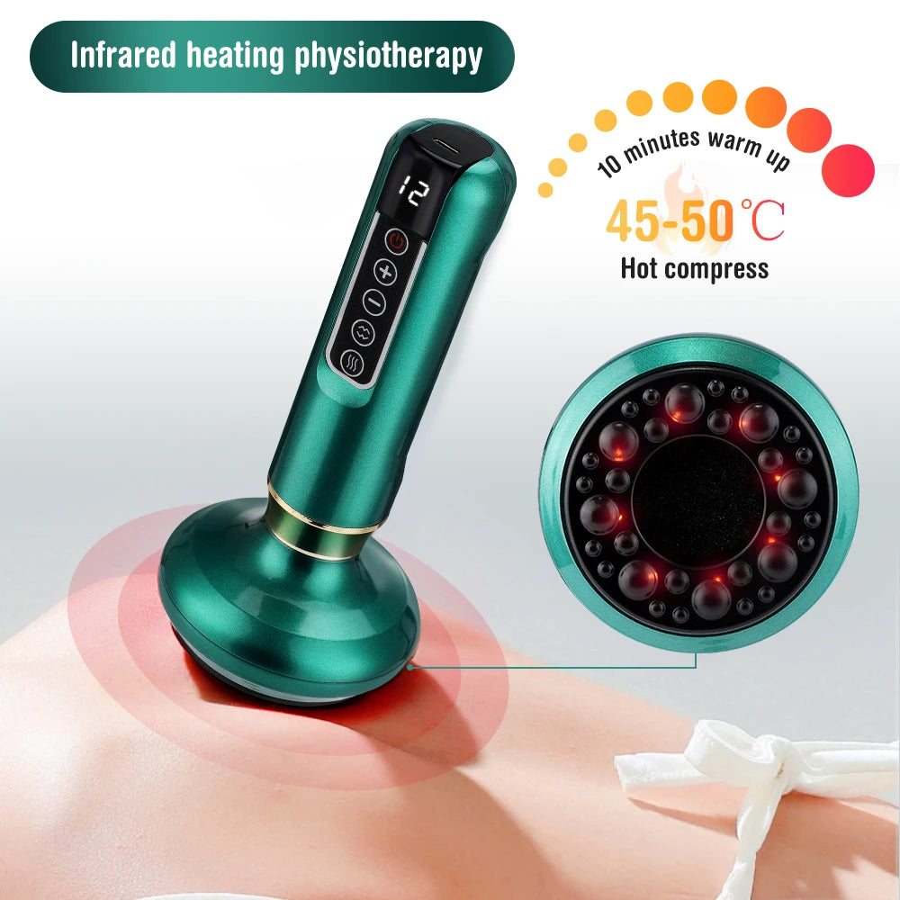 Cellulite Electric Cupping Vacuum Massager - Infrared Heat Body Massager