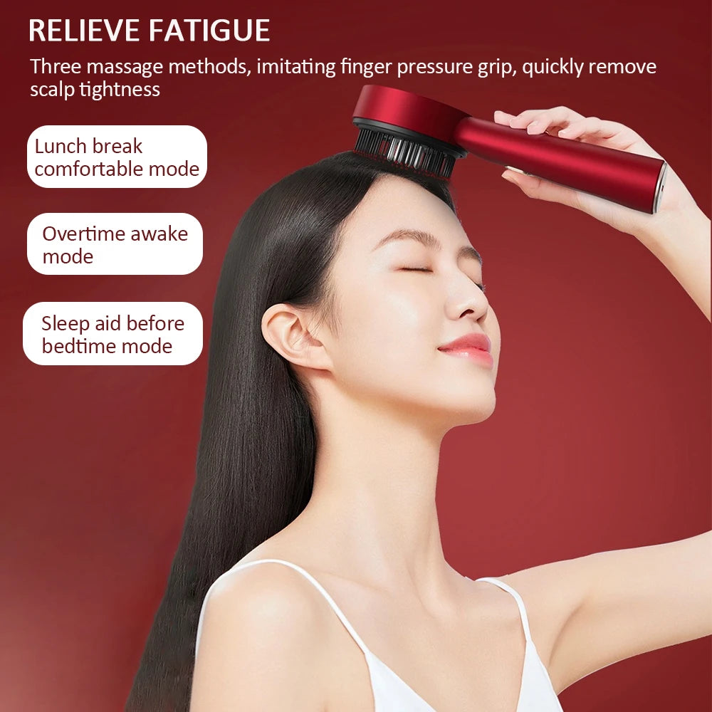 Electric Vibration Massage Comb - Red Light Therapy - Hair Massage Scalp Brush - Liquid Oil Applicator