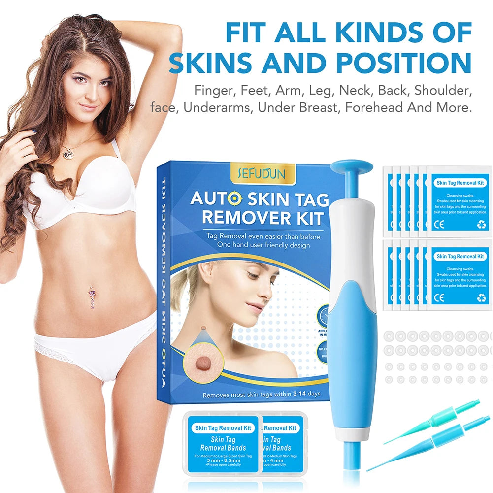 2 IN 1 Auto Micro Skin Tag Remover - Standard And Micro Skin Tag Removal Kit - Mole Wart Remover - Face Care Beauty Tool