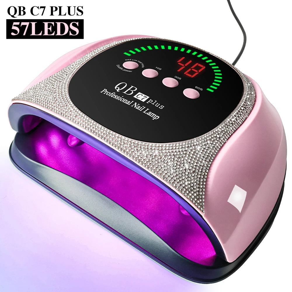 Professional UV/LED Nail Lamp - 57 LED Curing Light - LCD Display Manicure Equipment for Acrylic Gel