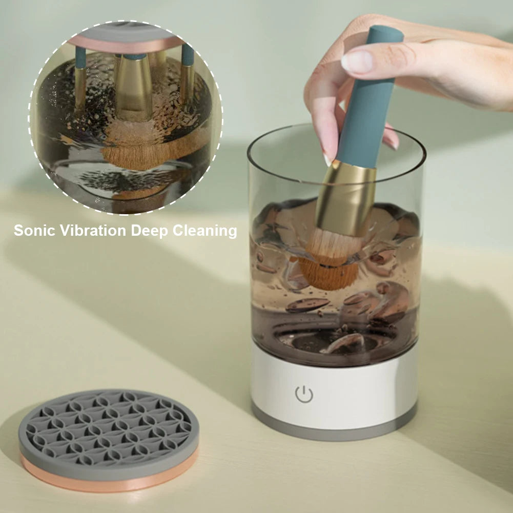Makeup Brush Cleaner - USB Powered Electric Make-Up Brush Cleaner - Dryer Dust-Proof for All Size Beauty Makeup Brushes Set