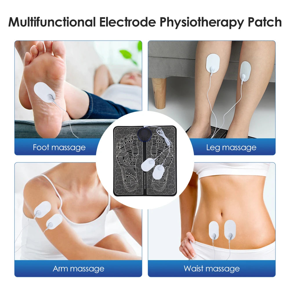 Rechargeable Electric Foot Massager Pad - Electrostimulator Massage Mat - EMS Muscle Massager