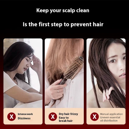 Electric Vibration Massage Comb - Red Light Therapy - Hair Massage Scalp Brush - Liquid Oil Applicator