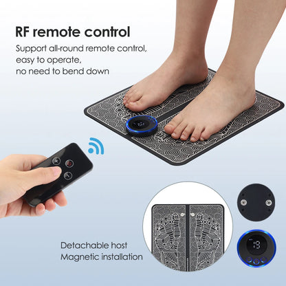 Rechargeable Electric Foot Massager Pad - Electrostimulator Massage Mat - EMS Muscle Massager