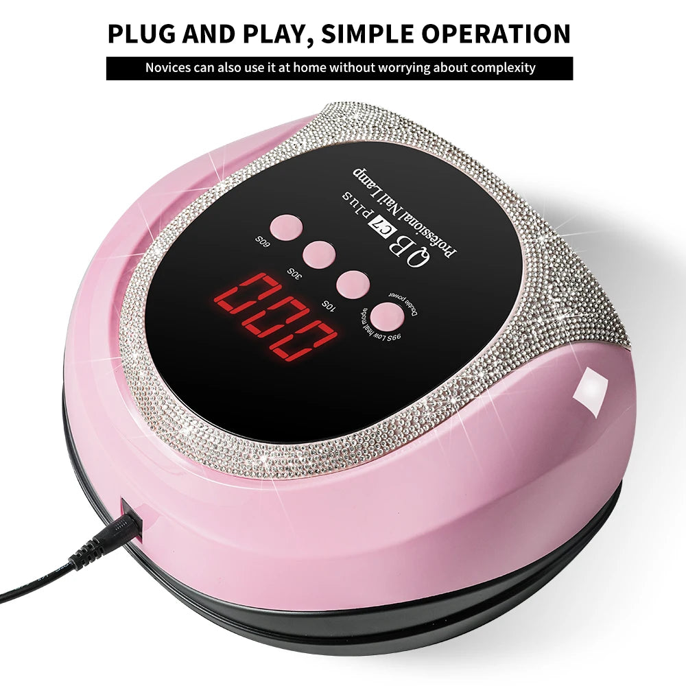 Professional UV/LED Nail Lamp - 57 LED Curing Light - LCD Display Manicure Equipment for Acrylic Gel