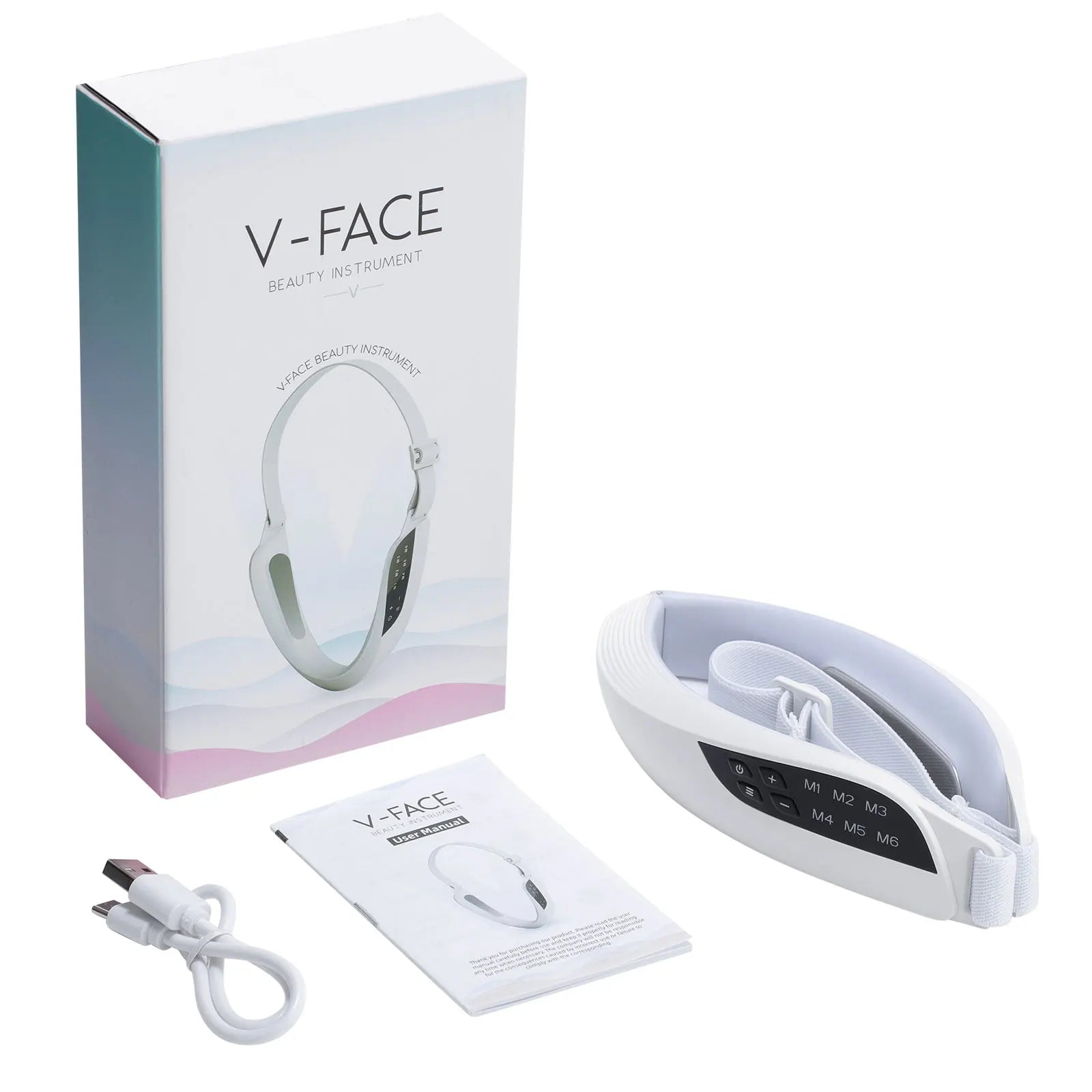 Electric V Face Lifting Beauty Device - 6 Modes 8 Levels EMS Micro - Firming Facial Massager Double Chin Removal Skin Care